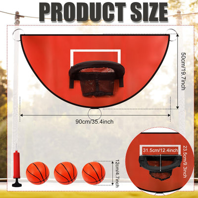Trampolin Basketballkorb, Abreissrand zum Eintauchen TrampolinBasketballaufsatz mit Mini Basketbälle