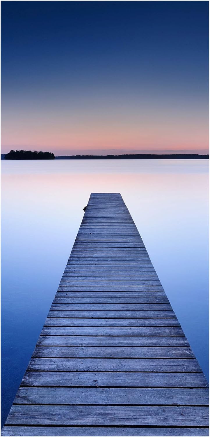 Bilderwelten Raumteiler Flusssteg bei Sonnenuntergang 250x120cm ohne Halterung, ohne Halterung