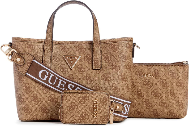 GUESS Damen Latona Tote Mini-Tragetasche, Umhängetasche Latte-logo, Latte-logo