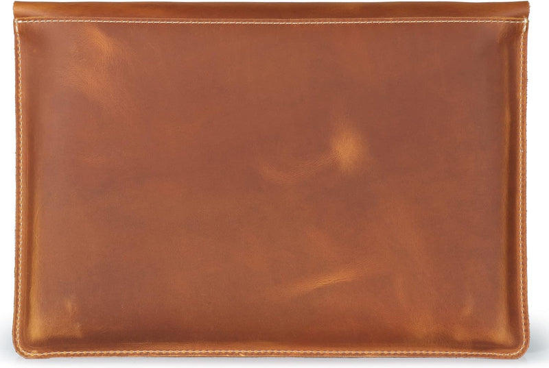 Londo Real Grain Leather MacBook Pro Case with Front Pocket & Flap Closure (Kamel, 13 Zoll), OTTO500