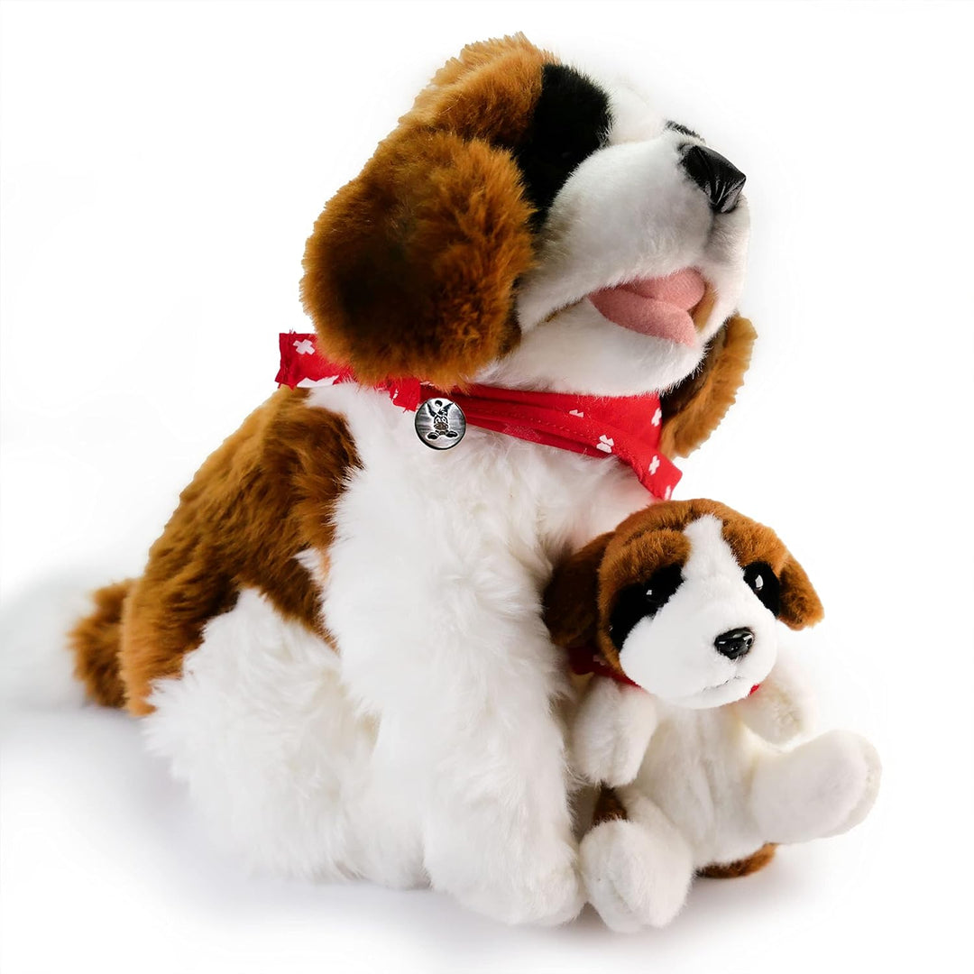 Bernhardiner Mama Frieda mit Baby Plüschhunde-Set Plüschtier Kuscheltier Plüschhund