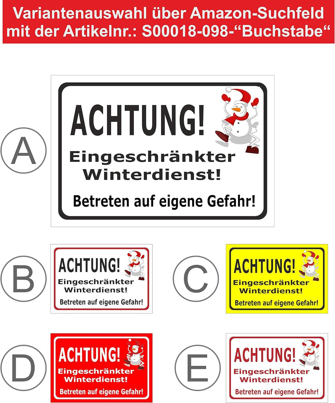 Melis Folienwerkstatt Schild Eingeschränkter Winterdienst - 60x40cm - 3mm Aluverbund – 20 VAR S00018