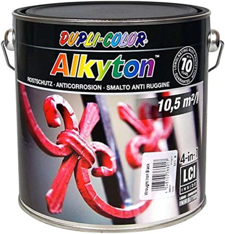Dupli-Color 366017 DC-Alkyton Streichlack, 2500 ml, Eisen Glanz Schwarz/Anthrazit