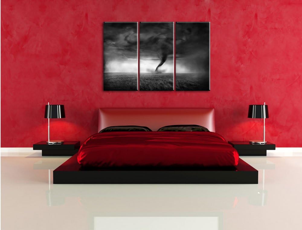 Pixxprint Naturgewalt Tornado als Leinwandbild/Grösse: 3 Teilig (120x80 cm) cm/Wandbild/Kunstdruck/f