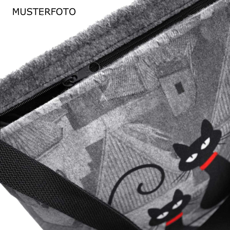 Bertoni Damen Tasche Schultertasche Shopper Umhängetasche Handtasche Eko Filztasche Grau Farbe Grau