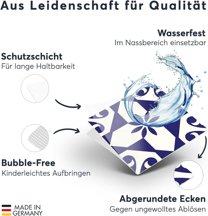 CREATISTO Klebefliesen Stickerfliesen Fliesenfolie - Stylische Sticker Aufkleber für Fliesen I Klebe