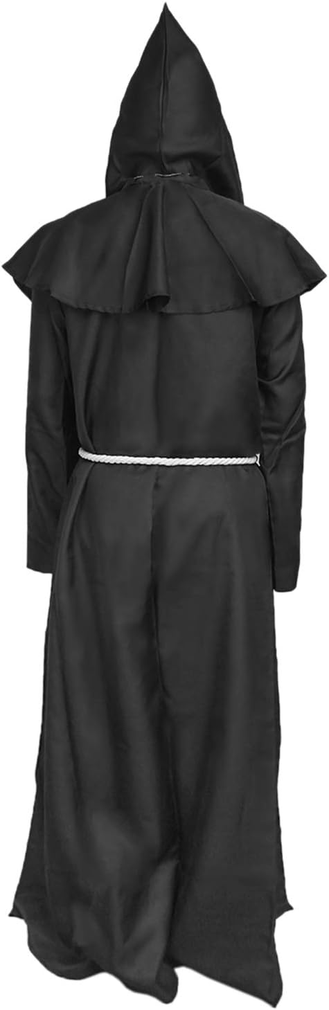 Mönchskostüm Erwachsene Herren Zauberer Priesterrobe Halloween Kostüm Outfit Mittelalterlicher Umhan