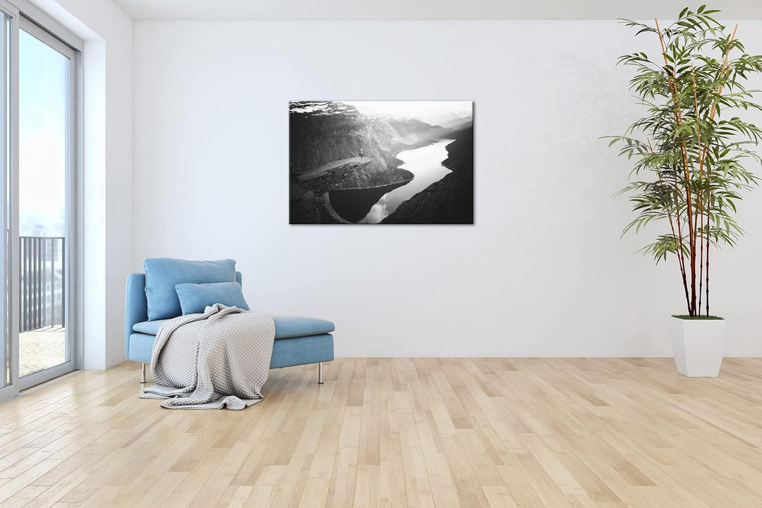 deyoli Yoga im Herzen Mutternatur Format: 80x60 Effekt: Schwarz&Weiss als Leinwandbild, Motiv fertig