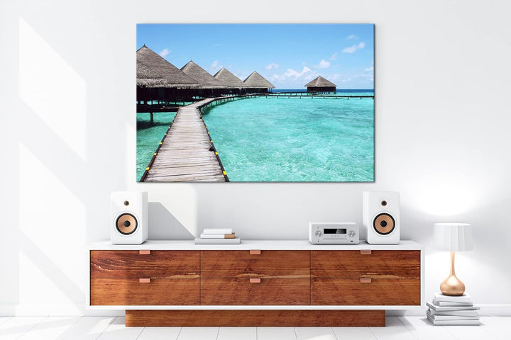 deyoli Paradis am Meer im Format: 80x60 als Leinwandbild, Motiv fertig gerahmt auf Echtholzrahmen, H