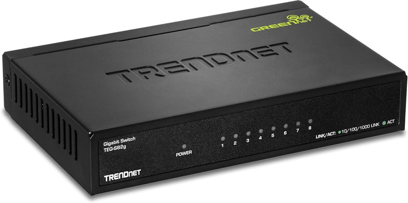 TRENDnet TEG-S82G 8-Port Gigabit GREENnet Switch, Ethernet Splitter, 10/100/1000 Mbps, Lüfterlos, 16