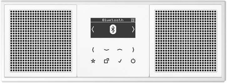 Jung Smart Radio DAB Bluetooth Komplett-Set Serie LS Weiss mit 2 Lautsprechern DABLS2BTWW und 3-Fach