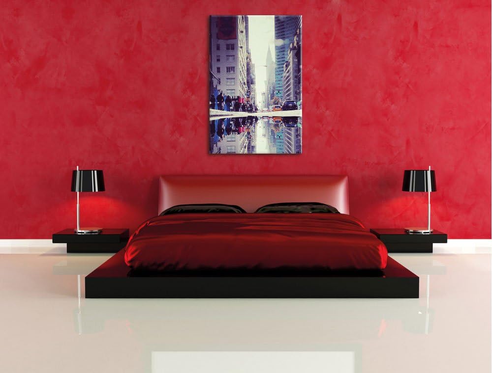 New York Times Square, Format: 100x70 auf Leinwand, XXL riesige Bilder fertig gerahmt mit Keilrahmen