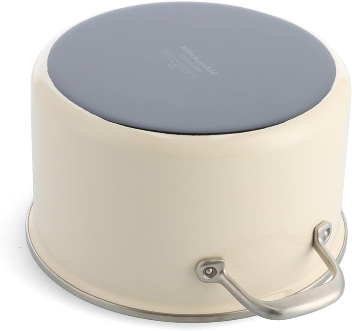 KitchenAid Steel Core Enamel Kochtopf mit Deckel (20cm/3,7l), deutsche Emaille, Induktionsgeeignet,