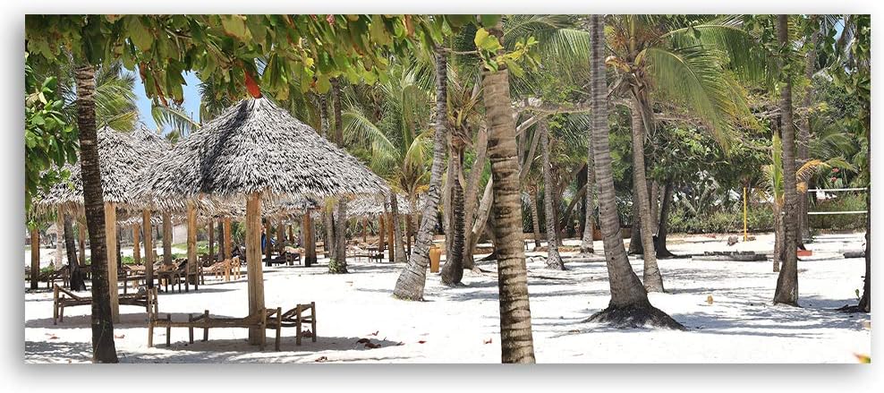 Wandbild Sansibar Modern Deko Kunst Bilder Landschaft Beige 90x30 cm Deko paneel 90x30 cm Beige_B, D