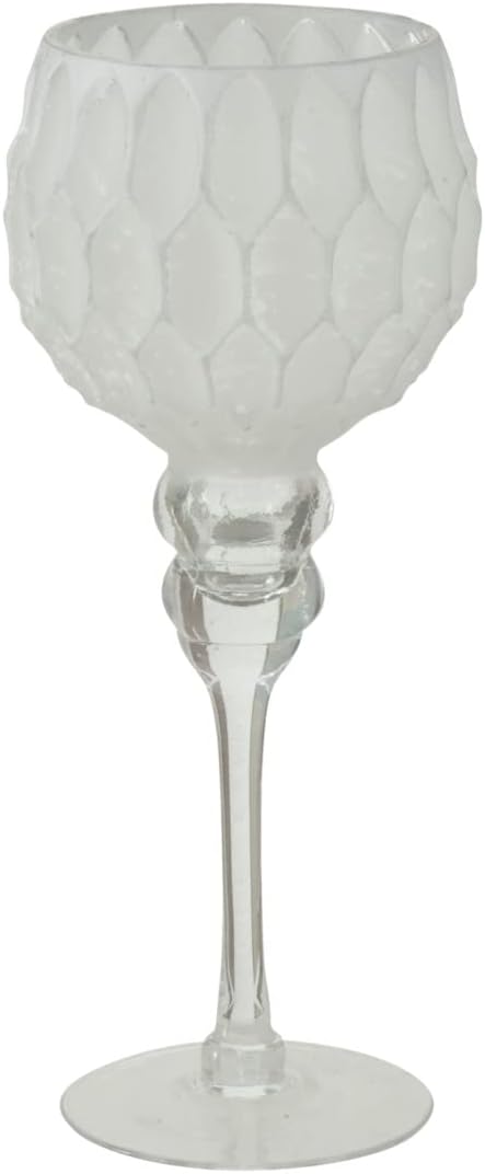 Boltze Windlicht Set Manou 3-teilig (weiss, Deko-Gläser für Kerzen / Weihnachtsdekoration, Kerzenstä
