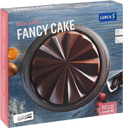 Lurch 85032 FlexiForm Fancy Cake / runde Backform Ø 24 cm aus 100% BPA-freiem Platin Silikon, braun,