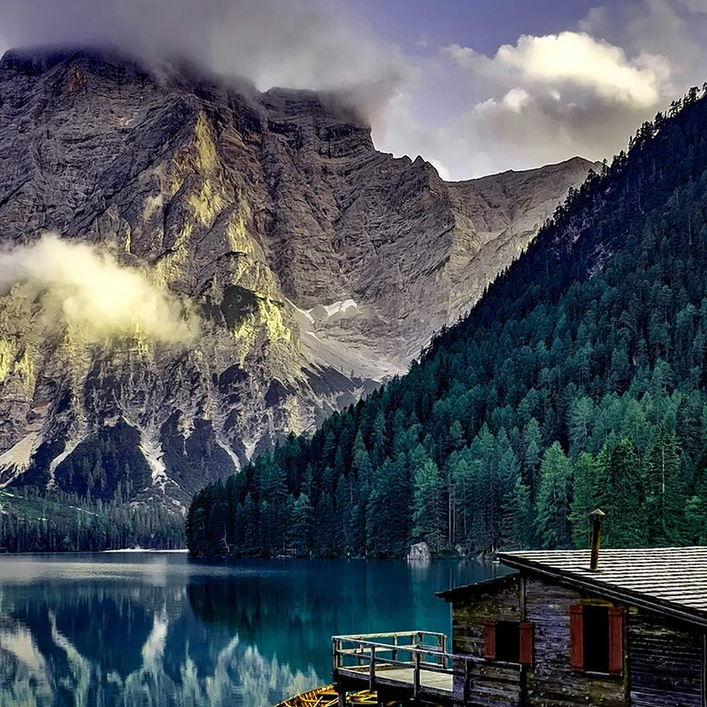 Feeby Vlies Leinwandbild Blick Durchs Fenster 3D-Effekt 90x60 cm Druckbild Wandbild Wanddekoration D