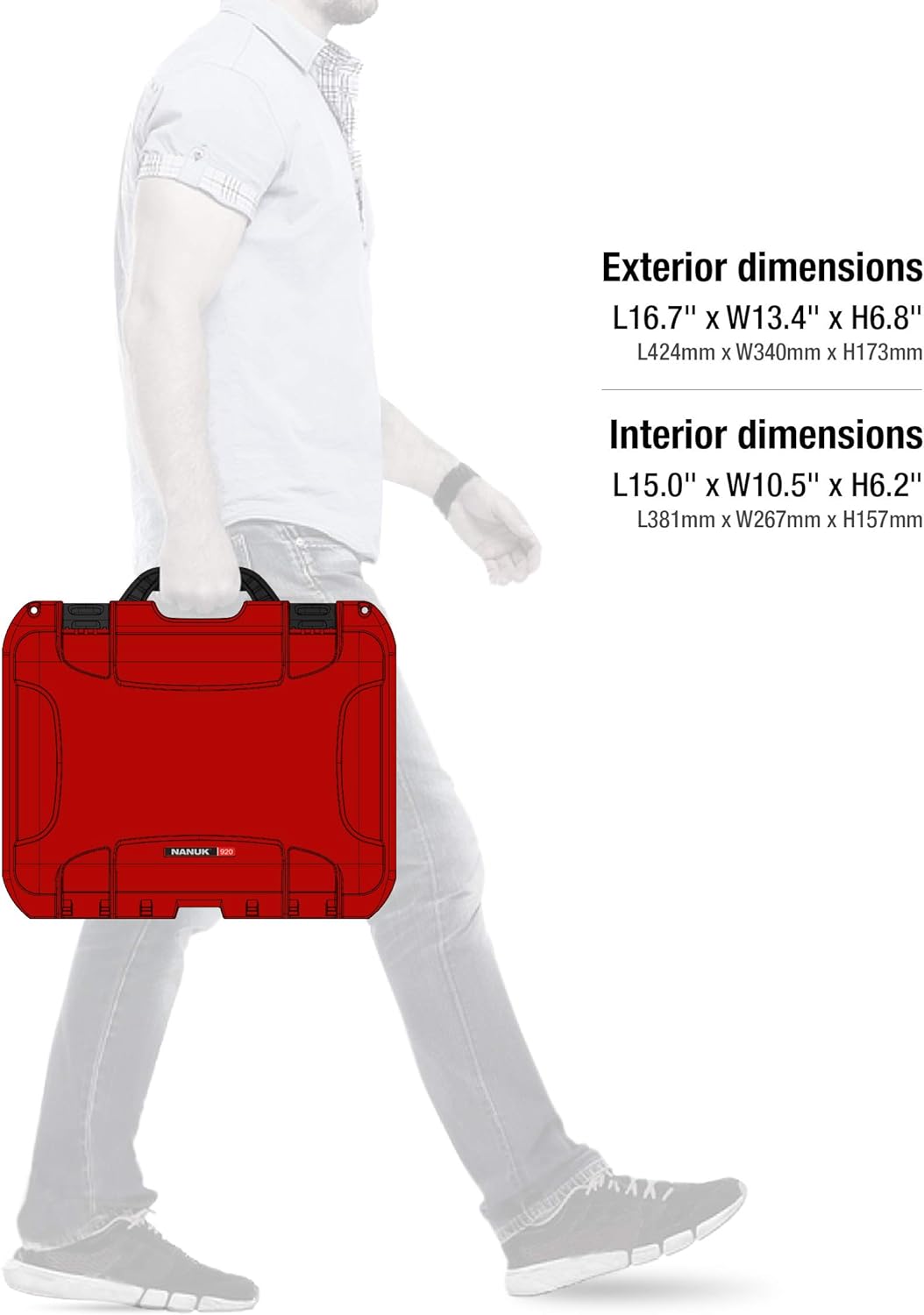 Nanuk 920 Wasserdichter Hartschalenkoffer Mit Plüschschaumeinlage - Rot Rot Würfelförmiger Schaumsto