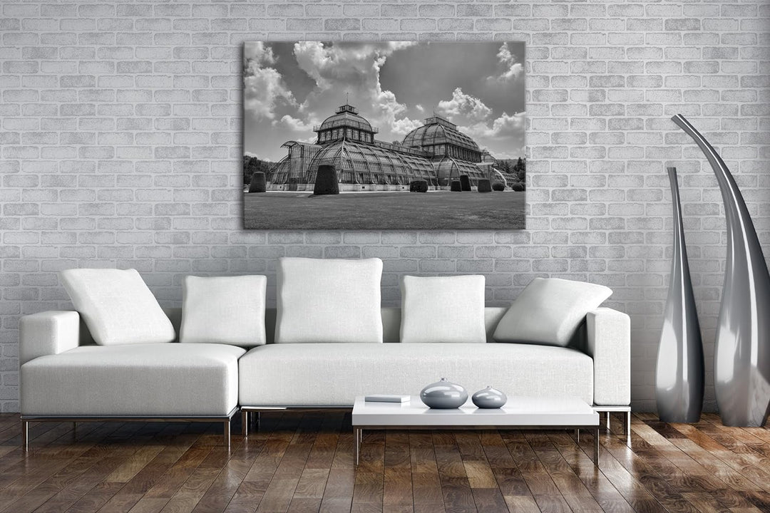 deyoli das Palmenhaus in Schönbrunn Wien Effekt: Schwarz/Weiss Format: 80x60 als Leinwandbild, Motiv