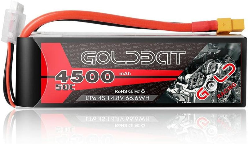 GOLDBAT 14,8V 50C 4500mAh 4S LiPo Batterie RC Akku mit XT60 Stecker für RC Flugzeug Quadcopter Drone