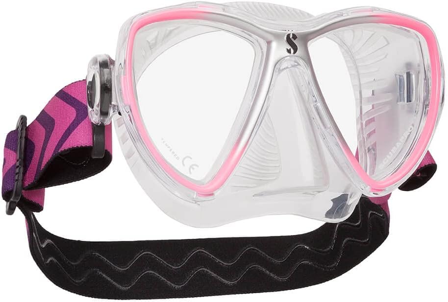 SCUBAPRO Synergy Mini Tauch- und Schnorchelmaske für schmale Gesichter klar/pink/silber, klar/pink/s