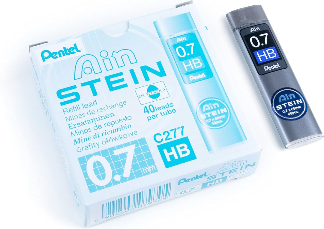 Pentel C277-HBO Ain Stein Feinmine, Strichstärke 0.7 mm, Härtegrad HB, 40 Minen je Dose, HB