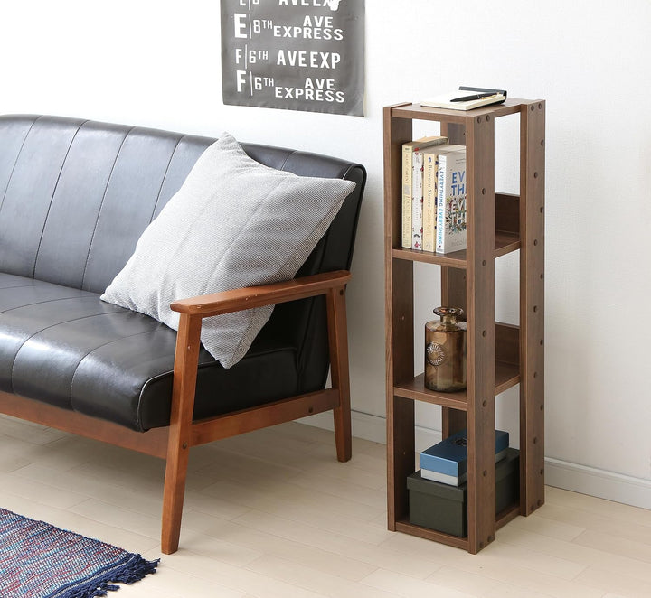 Iris Ohyama, Bücherregal, 3-stufiges Regal, 14 cm breite verstellbare Regale, Stabil, Industriell, W