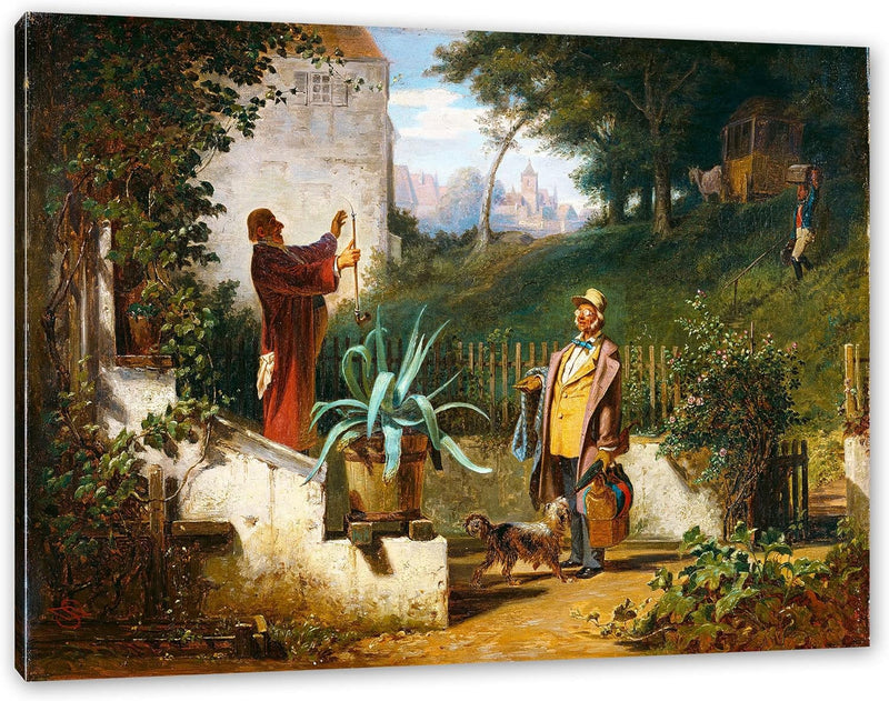 Generisch Carl Spitzweg - Jugendfreunde als Leinwandbild / Grösse: 100x70 cm / Wandbild / Kunstdruck