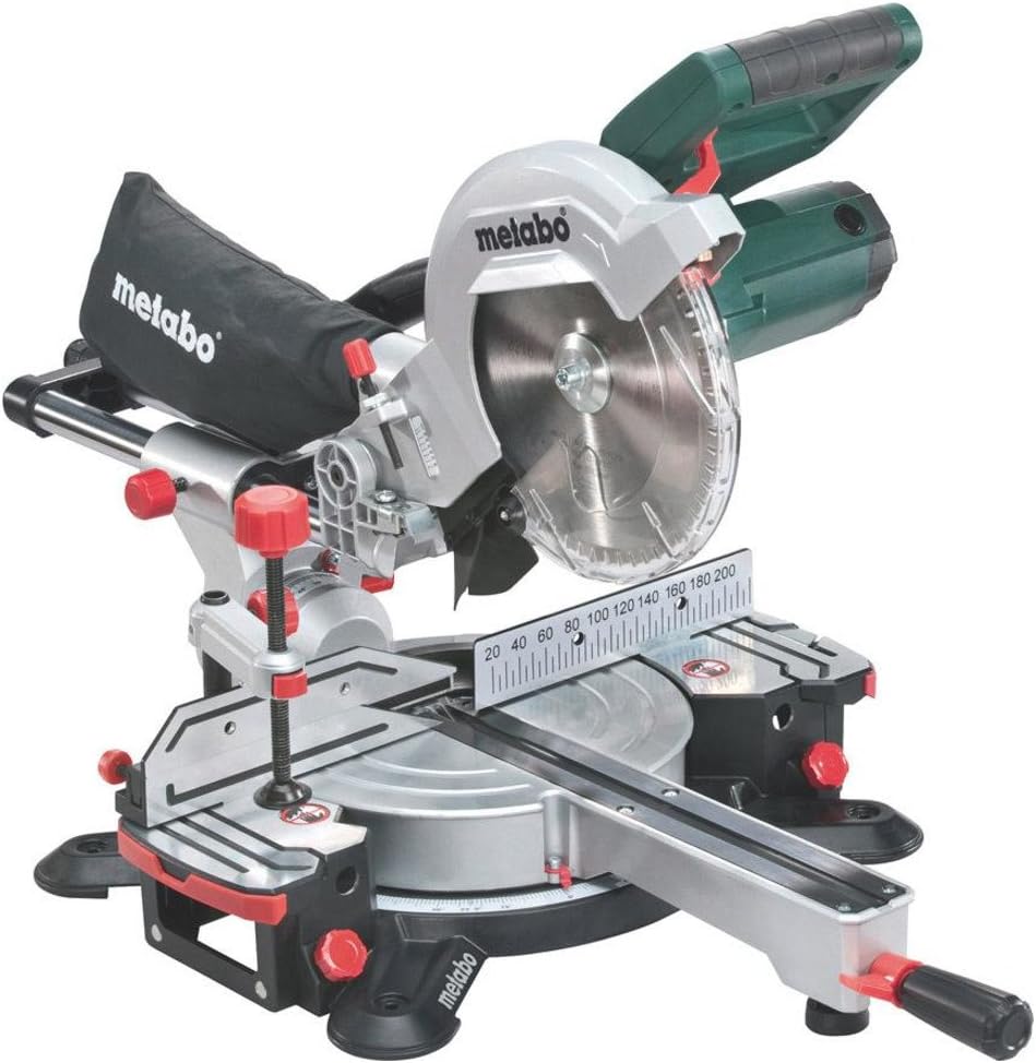 Metabo Kappsäge KGSV 216 M (1350 W, Säge mit Zugfunktion, Max. Schnitttiefe 90°/45°65 / 36 mm, Max.