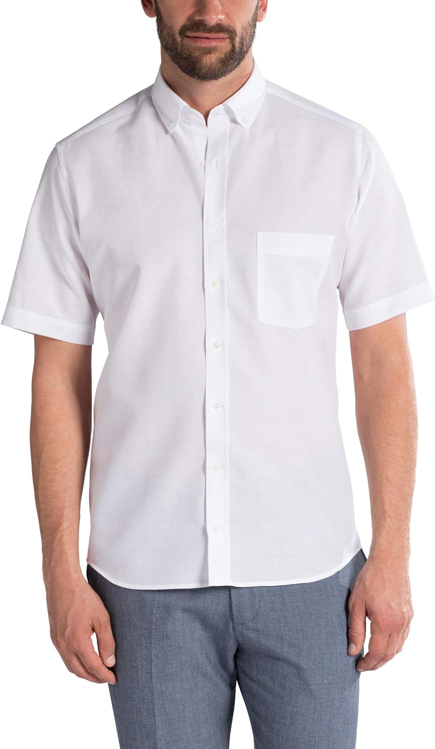 eterna Kurzarm Hemd MODERN FIT Leinen unifarben