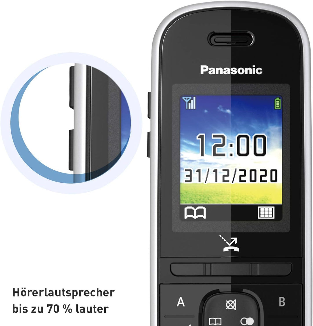 Panasonic KX-TGH710GS Schnurlostelefon ohne Anrufbeantworter (DECT Telefon, strahlungsarm, Farbdispl