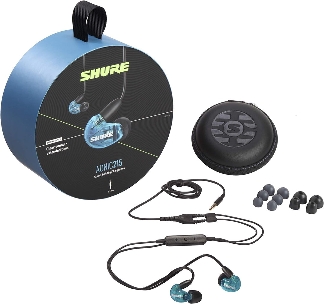 Shure AONIC 215 Wired Sound isolierende Ohrhörer, klarer Sound, Einzelfahrer, sichere In -Ear -Passf