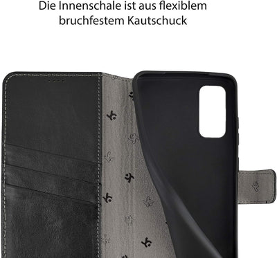 Suncase Book-Style Hülle kompatibel mit Samsung Galaxy S20 Leder Tasche (Slim-Fit) Lederhülle Handyt