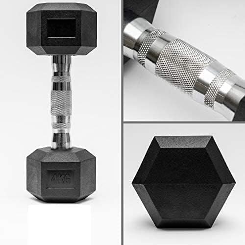 G5 HT SPORT Professionelle gummierte sechseckige Hantel von 1 bis 50 kg | Gewichtheben im Fitnessstu