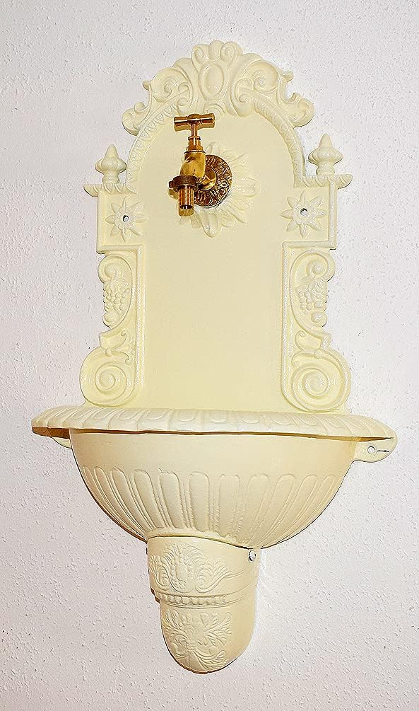 Wandbrunnen Graf von Gerlitzen Blumenampel Alu Bassena Wand Brunnen Kran Ablauf FOU2-C kran klein