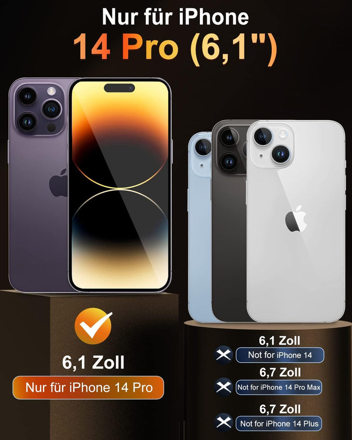 WIFOR für iPhone 14 Pro Metall Hülle, kompatibel mit MagSafe, Handyhülle mit Kameraschutz Ständer, M