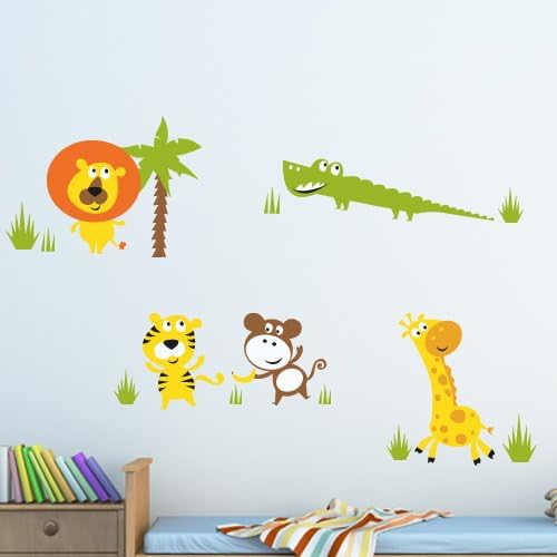 Wandkings Dschungeltiere Wandsticker XL Set, 28 Aufkleber, Gesamtfläche 130 x 45 cm