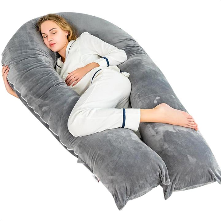Strex Schwangerschaftskissen XXL - 280cm - Abnehmbarer Bezug - Seitenschläferkissen / Body Pillow /