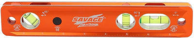Swanson Tool Co TLL049M Savage Lightning Aluminum Torpedo Magnetic Illuminated Levels, 9", 3 Vials,