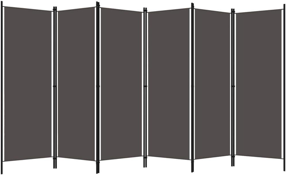 Tidyard 6tlg Raumteiler Trennwand Paravent Wand Anthrazit 300x180 cm