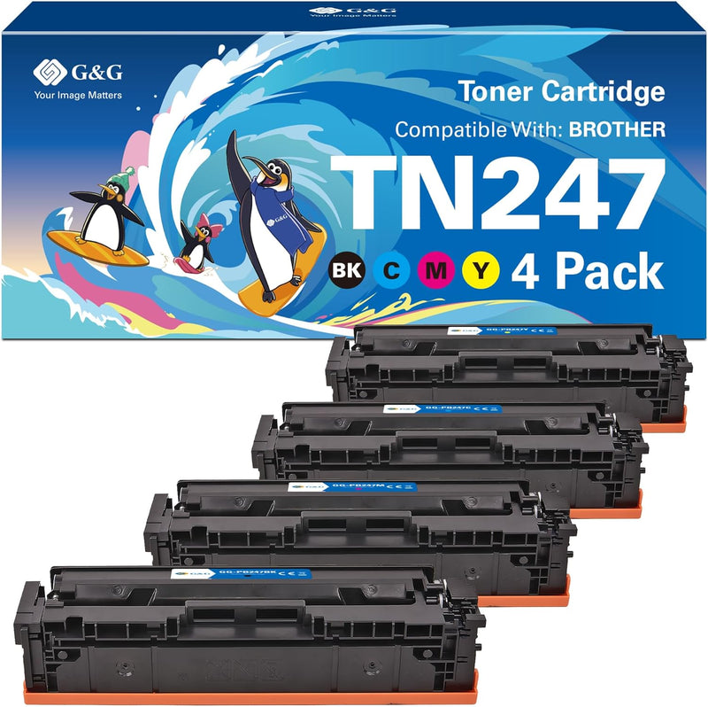 G&G TN-243CMYK Toner kompatibel mit Brother TN-247 TN-243 für MFC-L3750CDW MFC-L3770CDW DCP-L3550CDW