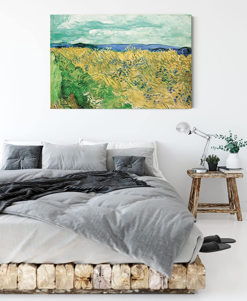 Vincent Van Gogh - Weizenfeld mit Kornblumen als Leinwandbild / Grösse: 100x70 cm / Wandbild / Kunst