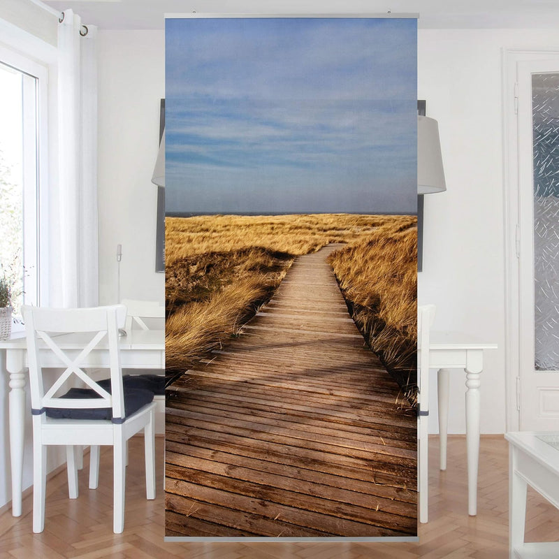 Bilderwelten Raumteiler Dünenweg auf Sylt 250x120cm inkl. transparenter Halterung 250x120cm incl. tr