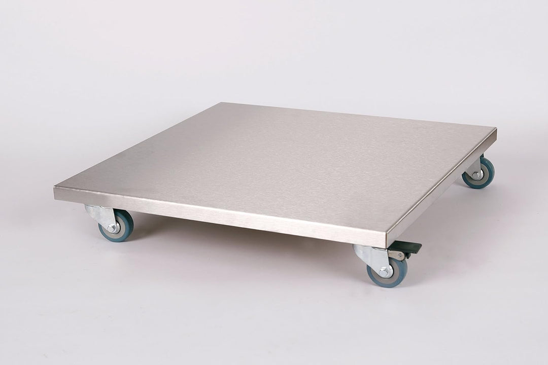 Möbelroller/Pflanzenroller (Profi) 50x50 cm, Edelstahl, 150kg, PU-Rolle + Bremse, Marke: Szagato, Ma