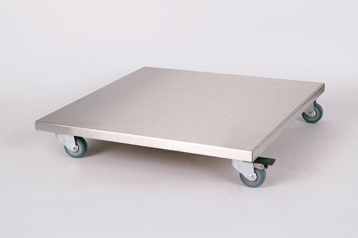 Möbelroller/Pflanzenroller (Profi) 50x50 cm, Edelstahl, 150kg, PU-Rolle + Bremse, Marke: Szagato, Ma