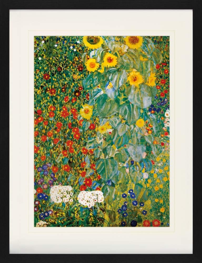 1art1 Gustav Klimt Poster Bauerngarten Mit Sonnenblumen, 1905-06 Gerahmtes Bild Mit Edlem Passeparto