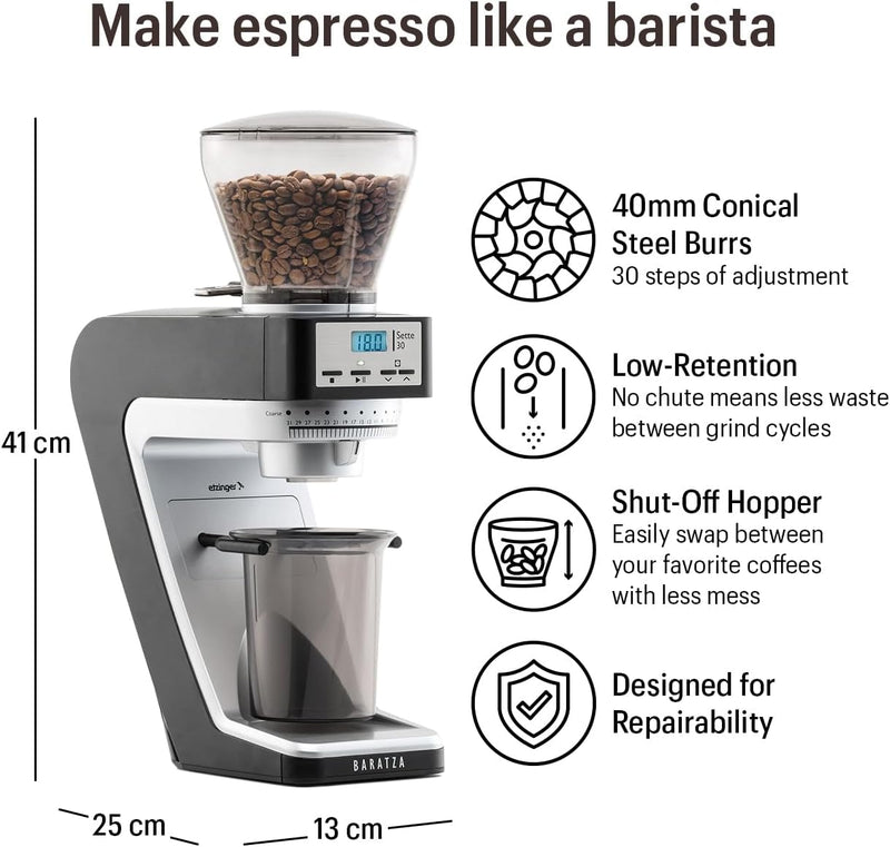 Baratza Sette 30 | Elektrische Kaffeemühle, Kunststoff, 13 x 23, 9 x 38, 1 cm