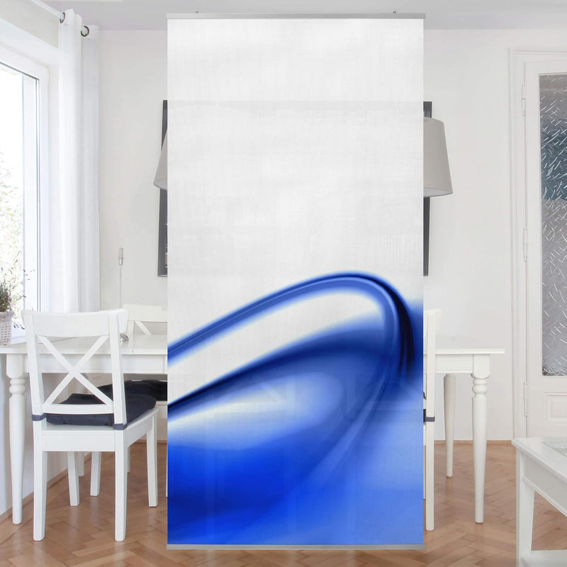 Flächenvorhang blau Design 250x120cm | Raumteiler zum Aufhängen Raumteiler Raumteiler Vorhang Raumte