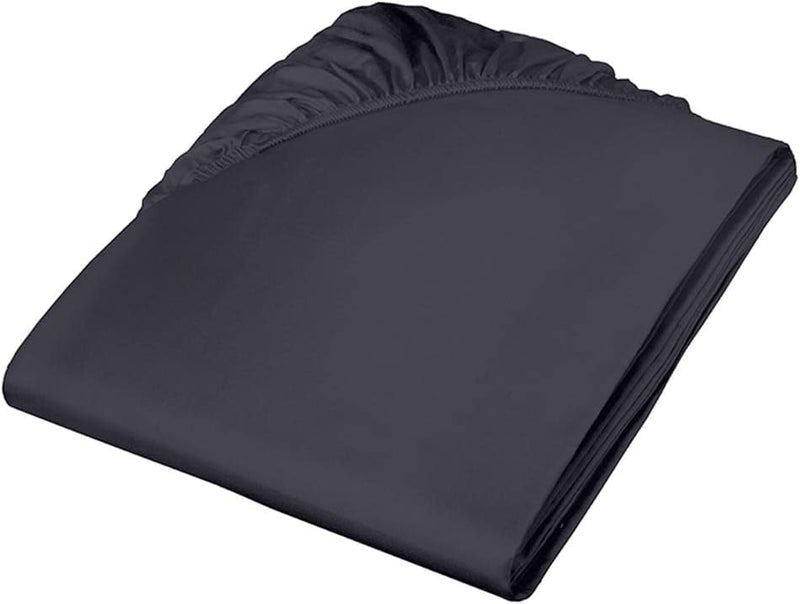 Fleuresse Colours Spannbettlaken, Uni-Mako-Satin, schwarz, 160 x 200 cm Anthrazit 160/200, Anthrazit
