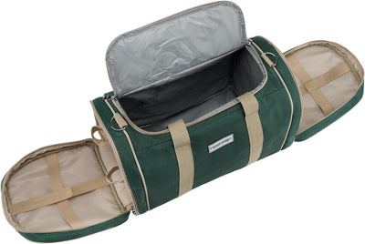 anndora Picknick Kühltasche inkl. Picknick Decke Geschirr Besteck für 4 Personen dunkelgrün beige 33